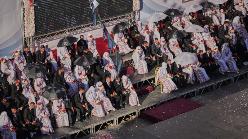 ধ্বংসপ্রাপ্ত গাজায় ৫৪ দম্পতির গণবিয়ে